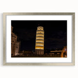 Extra large wall art depicting an abstract textured view of Pisa, Italy, in muted earth tones on a framed canvas.