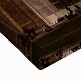 Black and white large art canvas depicting the Leaning Tower of Pisa in a minimalist style, suited for bedroom wall decor.