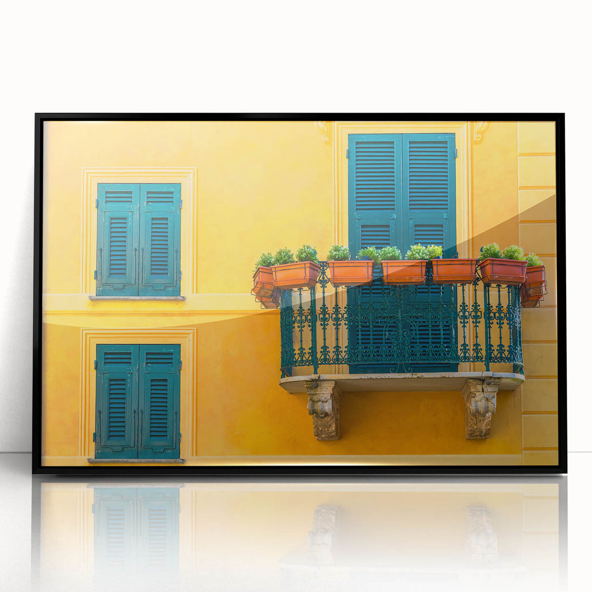 Large abstract wall art of Portofino, Italy in muted earth tones on a framed acrylic, suitable for modern art wall decor.