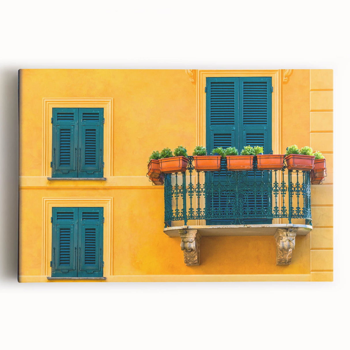 Black and white stretched canvas of Portofino, Italy scenery, suitable as kitchen wall art or for bedroom ambiance.