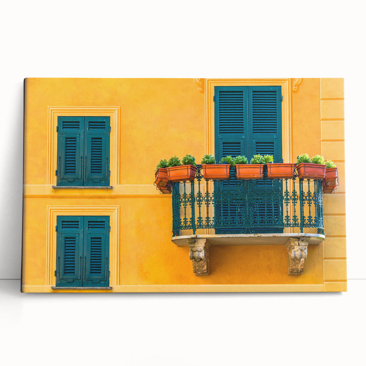 Black and white large art print of Portofino, Italy on stretched canvas, ideal for kitchen wall art.