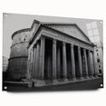 Acrylic print of a Rome cityscape with muted earth tones and architectural details, suitable for dining room decor.