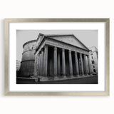 Extra large wall art of an abstract Rome scenery in textured silver frame, ideal for living room decor.