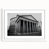 Textured abstract art print of Rome scenery in muted earth tones on a white matted frame, ideal for bedroom wall decor.