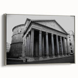 Landscape art painting of Rome with colorful and vintage elements on a framed canvas, ideal for living room decor.