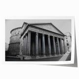 Extra large rolled print depicting a floral Rome scenery in pastel shades, ideal for art wall dining room.