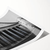 Extra large wall art of line art flowers over a scenic Rome background, printed on rolled canvas.