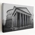Large canvas print of the Rome skyline in muted earth tones, suitable for kitchen wall art.