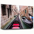 Acrylic print of Venice scenery with muted earth tones and architectural details, suitable for dining room decor.