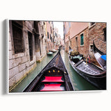 Vintage poster art of Venice scenery on framed canvas, featuring colorful artwork against a black background.
