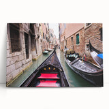 Black and white stretched canvas of Venice scenery, ideal for kitchen wall art.