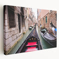 Venice canal scene in muted watercolor shades on large stretched canvas, ideal for kitchen wall art.