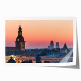 Extra large rolled print of a floral European landscape in pastel shades, ideal for art wall dining room decor.