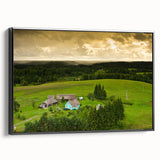 Black and white wall art of a Lithuanian landscape on framed canvas, ideal for bedroom decor.