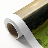 Art Deco style poster of a European Lithuanian landscape on rolled canvas, ideal for nursery wall art.