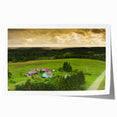 Rolled print of a Lithuanian landscape featuring soft pastel shades, ideal for art wall dining room decor.