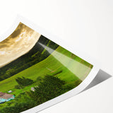 Extra large wall art featuring line art flowers in muted pastel shades on a rolled print, ideal for large living room decor.