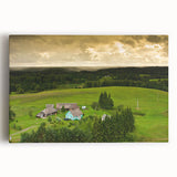 Black and white photograph of a European cityscape on stretched canvas, suitable as large kitchen wall art.