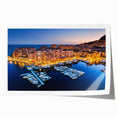 Rolled print of Monaco scenery with vibrant floral elements, ideal for art wall dining room.