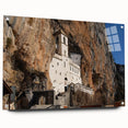 Acrylic print of a Montenegro landscape in muted earth tones, suitable for bedroom or dining room decor.