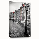Acrylic print of Amsterdam scenery with vibrant twilight hues, ideal for dining room art.