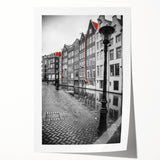 Rolled print of Amsterdam scenery with vibrant twilight hues, perfect for dining room wall art.