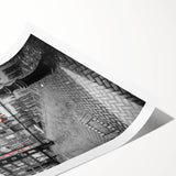 Extra large rolled print featuring line art flowers and Amsterdam scenery in muted earth tones.