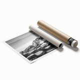 Extra large rolled print featuring a serene Northern Ireland landscape with lush green fields and muted sky.