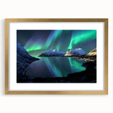 Abstract art print of a European Norway landscape in muted earth tones on a framed canvas, ideal for dining room decor.