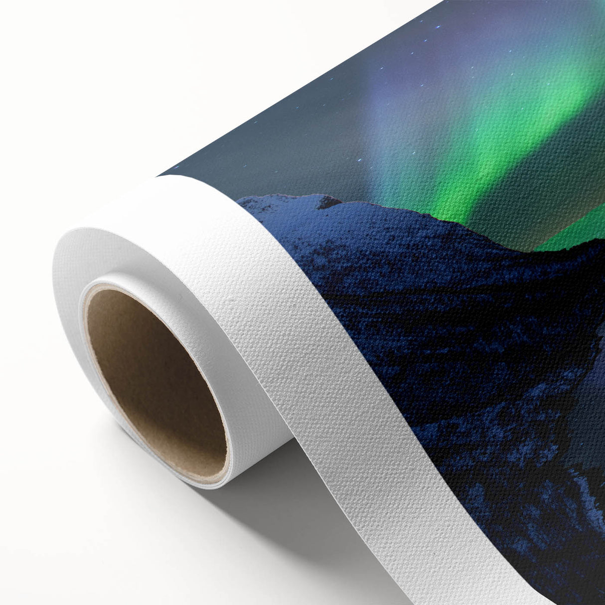 Art deco poster of a serene Norwegian landscape in soft pastel shades, printed on rolled canvas, ideal for nursery wall art.