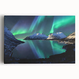 Black and white photo of a serene Norwegian landscape on large stretched canvas, ideal for kitchen wall art or bedroom decor.