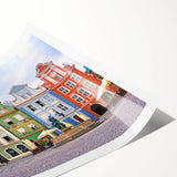 Extra large rolled print of line art flowers in muted earth tones, ideal for large living room wall decor.