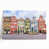 Black and white stretched canvas featuring a scenic European landscape, ideal for kitchen wall art.