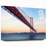 Acrylic print of a Lisbon scenery in muted earth tones, ideal for bedroom or dining room art.