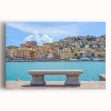 Black and white photograph of Porto's cityscape on stretched canvas, ideal for kitchen wall art or bedroom ambiance.