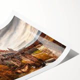 Extra large wall art featuring line art flowers in monochrome, printed on rolled canvas.