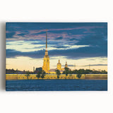 Black and white stretched canvas of St. Petersburg scenery, ideal for kitchen wall art or bedroom ambiance.