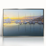 Large art print of Sochi scenery, mid-century modernist style in silver framed acrylic, suitable for modern art wall decor.