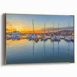 Framed canvas depicting a vintage-style landscape of Sochi with gold accents, ideal for bedroom wall art.