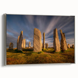 Landscape art painting of a Scottish scenery on framed canvas, featuring muted earth tones, ideal for living room decor.