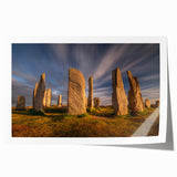 Rolled print of a Scottish landscape in muted green and blue tones, suitable for dining room wall art.