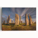 Black and white photograph of a Scottish landscape on stretched canvas, suited for kitchen or bedroom wall art.