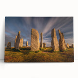 Black and white photograph of a Scottish landscape on stretched canvas, ideal for kitchen wall art.