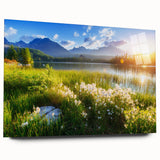 Acrylic print of a large abstract European scenery in muted earth tones, ideal for bedroom or dining room art.