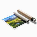 Extra large rolled print of a scenic European Slovakian landscape in muted greens and blues.