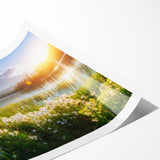 Extra large rolled print featuring line art flowers in muted earth tones, ideal for large living room wall art.