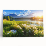 Black and white stretched canvas of a Slovakian landscape, ideal for kitchen wall art.
