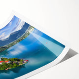 Extra large wall art featuring line art flowers in a Slovenian scenery on a rolled print.