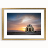 Textured abstract art print of Andalucia scenery in muted earth tones on a framed canvas, ideal for bedroom art.