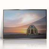 Art deco poster of Andalucia scenery in Spain, with muted earth tones on framed acrylic, ideal for modern art wall decor.